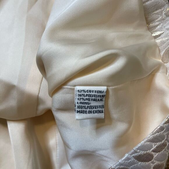 Elizabeth McKay Cream & Gold Brocade Jacquard Fit & Flare Party Dress - Picture 16 of 16